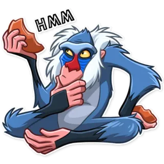 🤔 Rafiki The Lion King HMM monyet, berpikir, Disney, bijaksana, kartun telegram sticker