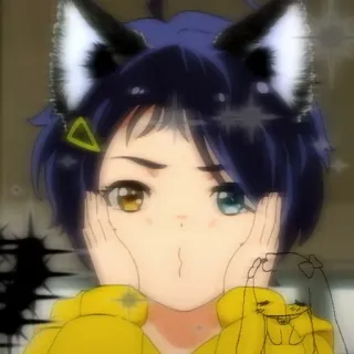 🥰 anime, girl, cat ears, aesthetic, cartoon, cute telegram sticker
