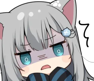 😨 Anime, Mignon, Chibi, Autocollant, Agacé, Manga, Dessin animé telegram sticker