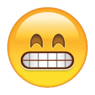 😁 emoji, teeth, yellow, smiley, face, expression telegram sticker