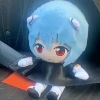 🚙 Rei Ayanami Neon Genesis Evangelion アニメ, 綾波レイ, エヴァンゲリオン, 人形, ぬいぐるみ telegram sticker