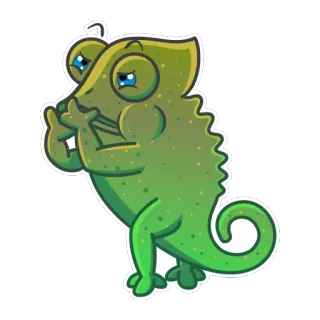 🤕 카멜레온, 동물, 스티커, 귀여운 telegram sticker