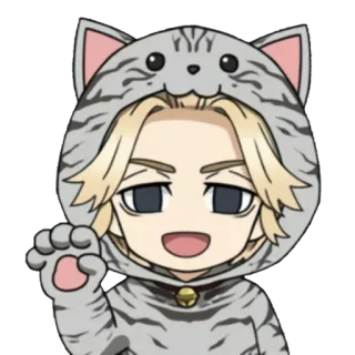 💫 chat, anime, chibi, dessin animé, mignon, mascotte whatsapp sticker