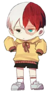 😕 Shoto Todoroki My Hero Academia Anime, Manga, Chibi, Todoroki, My Hero Academia, Postać telegram sticker