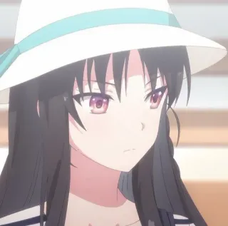 😒 Anime, Ragazza, Cappello, Ritratto telegram sticker