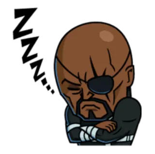 💤 Nick Fury Nick Fury, Marvel, super-héros, cache-oeil, agent whatsapp sticker