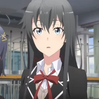 🫓 Yukino Yukinoshita My Teen Romantic Comedy SNAFU อนิเมะ, ตัวละคร, ผู้หญิง, ชุดนักเรียน, ผมสีดำ, SNAFU whatsapp sticker