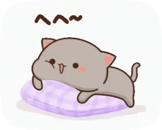 😀 gatto, carino, animale, kawaii, gattino, cuscino telegram sticker