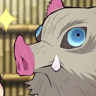 🌑 Inosuke Hashibira Demon Slayer Anime, Cinghiale, Selvaggio, Arrabbiato, Demon Slayer, Inosuke telegram sticker
