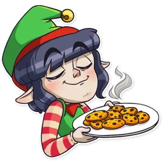 🍪 elfo, natal, biscoitos, feriado, assar, fofo telegram sticker