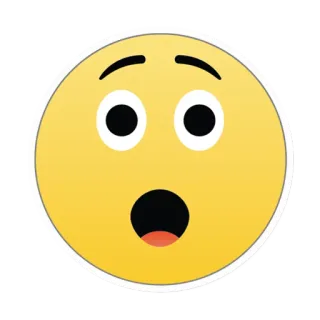 😮 emoji, impactado, sorprendido, cara, amarillo telegram sticker