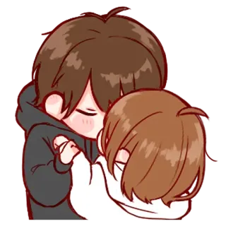 ❤️ Anime, Zuneigung, Freundschaft, Umarmung, Süß telegram sticker