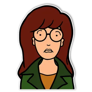 😨 Daria Daria, dibujos animados, personaje, gafas, animado whatsapp sticker