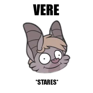🦇 VERE *STARES* การ์ตูน, ค้างคาว, จ้อง, สัตว์, ตลก, น่ารัก, Vere telegram sticker