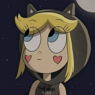💫 Star Butterfly THE BAD NOIR Star Butterfly, Dibujos animados, Sudadera con capucha, Orejas de gato, The Bad Noir whatsapp sticker