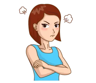😤 en colère, dessin animé, femme, folle, contrariée, frustrée telegram sticker