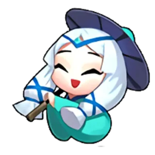😂 chibi, cartoon, cute, smiling, girl, traditional telegram sticker