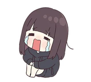 😭 crying, sad, anime, manga, cartoon telegram sticker