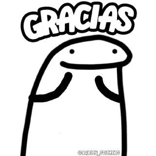 😃 GRACIAS thank you, flork, meme, gratitude, cartoon telegram sticker