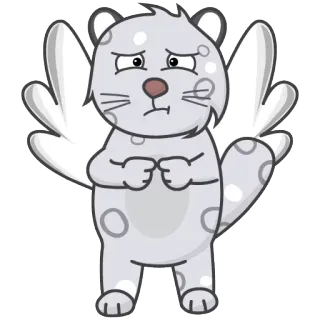 😐 cat, angel, wings, animal, sticker telegram sticker