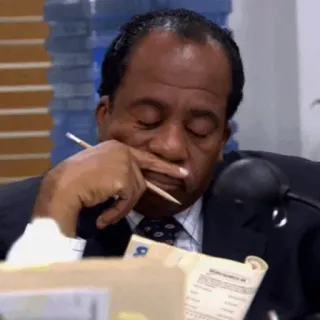 🗞 Stanley Hudson The Office schlafen, Büro, müde, gelangweilt, Mitarbeiter telegram sticker