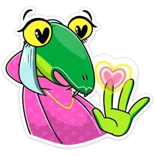 ❤️ cobra, desenho animado, personagem, coração, kawaii, fofo, animal telegram sticker
