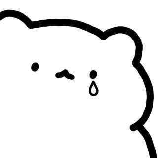 ☁️ triste, piangere, orso, cartone animato, sticker, carino, minimalista telegram sticker