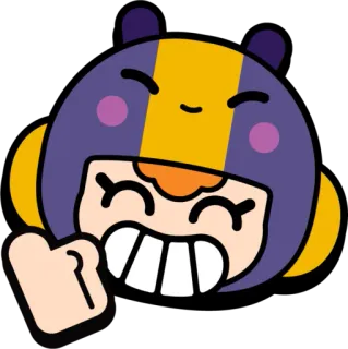 😁 Bea Brawl Stars 게임, 브롤스타즈, 비, 캐릭터, 마스코트, 미소 telegram sticker