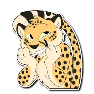 😁 치타, 고양이, 동물, 털, 귀여운, 만화 telegram sticker