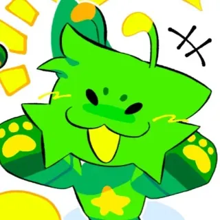 ❇️ Kreskówka, Słodki, Zwierzę, Zielony, Postać telegram sticker
