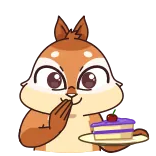🍰 белка, торт, десерт, животное, милый telegram sticker