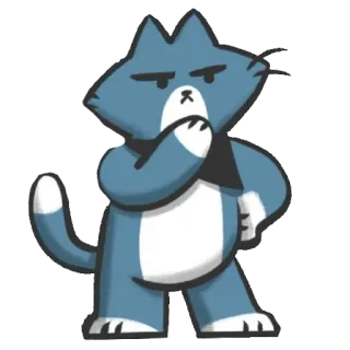 🤔 gato, dibujo animado, animal, ilustración, pegatina telegram sticker