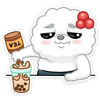 🧋 TEA наклейка, чай, мультфильм, напиток, боба, милый telegram sticker