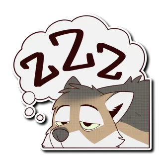 😴 ZZZ endormi, chien, animal, dessin animé, zzz, rêve telegram sticker