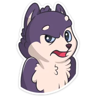 😉 Hund, Husky, Cartoon, Aufkleber, Tier, Ausdruck telegram sticker
