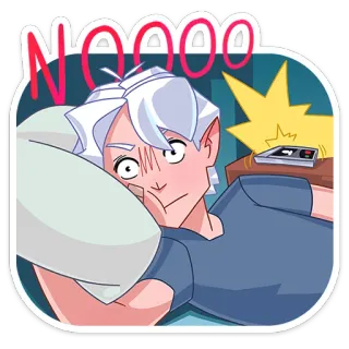 🙅‍♂️ NOOOO นาฬิกาปลุก, ง่วง, รำคาญ, เช้า, เหนื่อย whatsapp sticker