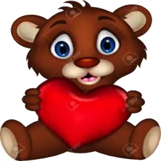 🐻 boneka beruang, hati, cinta, imut, kartun, binatang, mainan telegram sticker