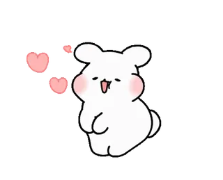 ❤️ cute, cartoon, animal, bear, kawaii, love, hearts, happy telegram sticker