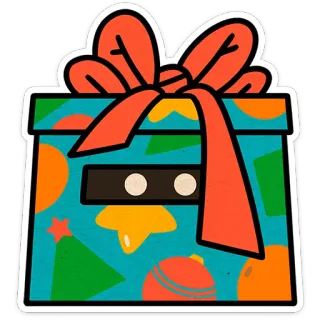 😳 hadiah, kado, liburan, perayaan, kotak, pita, kejutan telegram sticker