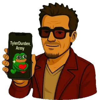 🤩 Tyler Durden Fight Club TylerDurden_Army Fight Club, ไทเลอร์ เดอร์เดน, ภาพยนตร์, ตัวละคร, กองทัพ, แฟนอาร์ต telegram sticker