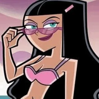 🦸‍♂ Sam Manson Danny Phantom cartoon, goth, sunglasses, bikini, sam manson, danny phantom telegram sticker