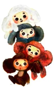 🐬 Cheburashka cheburashka, stack, cute, cartoon, soviet animation, friends, whimsical telegram sticker