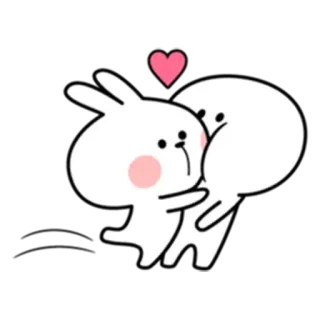✳️ thỏ, ôm, yêu, trái tim, dễ thương, động vật telegram sticker