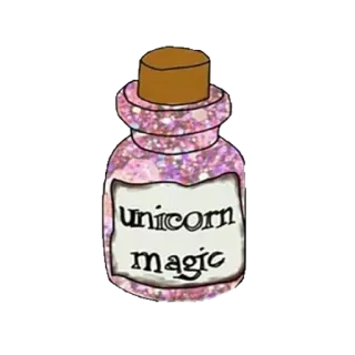 🔮 unicorn magic unicornio, magia, botella, brillo, rosa, caprichoso telegram sticker