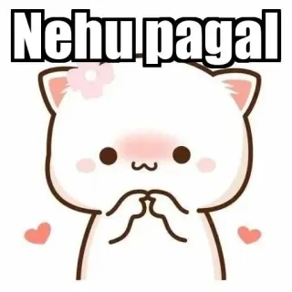 ⚜ Nehu pagal chat, mignon, dessin animé whatsapp sticker