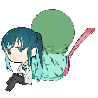 😠 ice cream, anime, chibi, cute, kawaii, dessert, manga whatsapp sticker