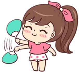 😊 dibujos animados, chica, fan, lindo, kawaii telegram sticker