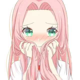 😳 anime, girl, cute, sad, emotional telegram sticker