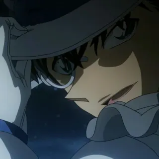 🃏 Kaito Kid Detective Conan anime, manga, Kaito Kid, detective, thief, hat, cape telegram sticker