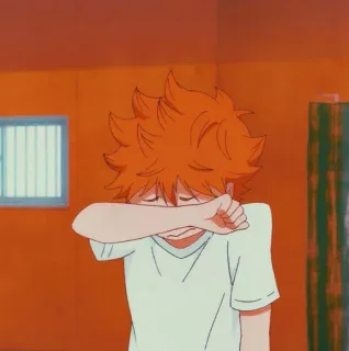 💫 Hinata Haikyuu!! Anime, Haikyuu, Hinata, Traurig, Weinend, Cartoon, Junge telegram sticker